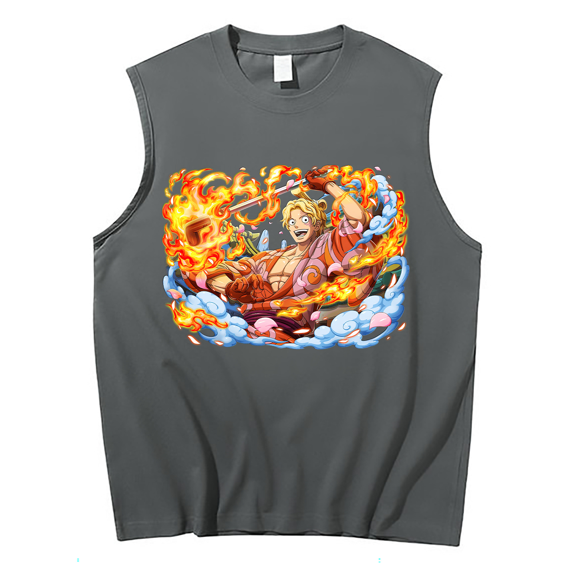 （画像用） ワンピース サンジ ONE PIECE Sanji コットン100％タンクトップ（フロントプリント）